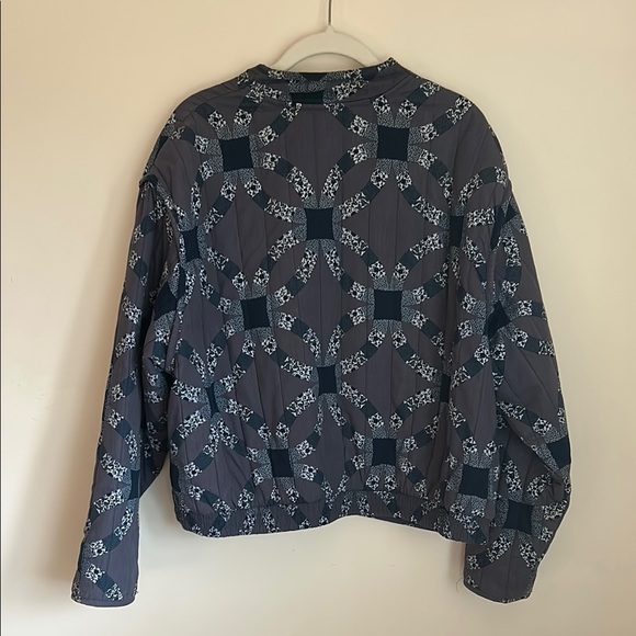 Universal Thread Blue Patterned Bomber Jacket - Picture 7 of 11